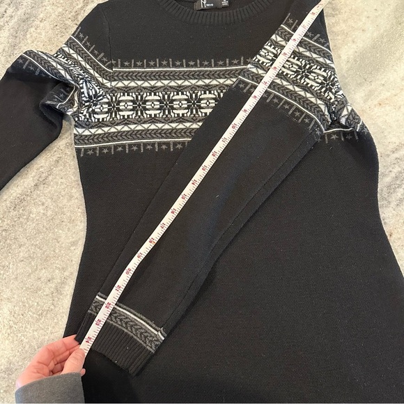 Neve Woman's Sweater Dress Merino Wool Polyester Blend Nordic Fairisle Size M - Picture 9 of 11